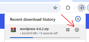 Google Chrome Cancel Download