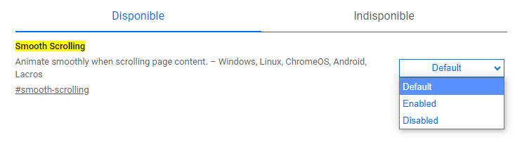 Google Chrome Flag enable disable