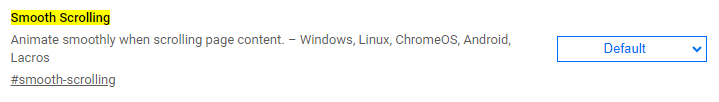 Google Chrome Flag smooth scrolling