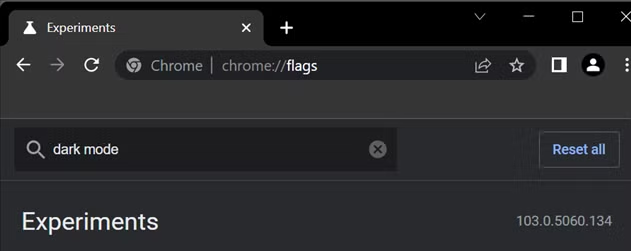 Force dark mode chrome flags