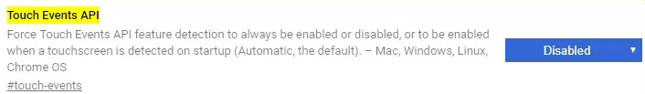 Google Chrome Touch Events API