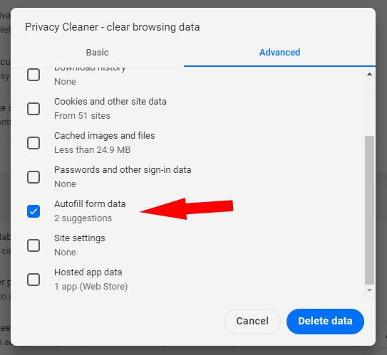 autofill form data