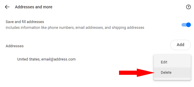 How to Remove Autofill Email Address in Google Chrome - delete email and address