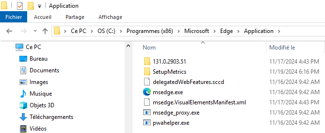 Microsoft edge executable folder