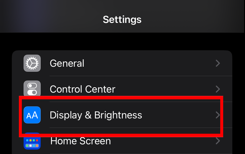 ios display and brightness