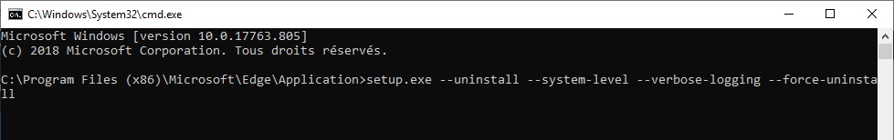 Microsoft Edge uninstall through cmd