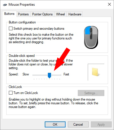 mouse double-click speed 